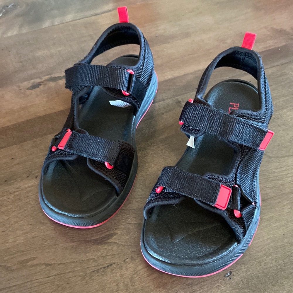 Boys, black and red adjustable sandals